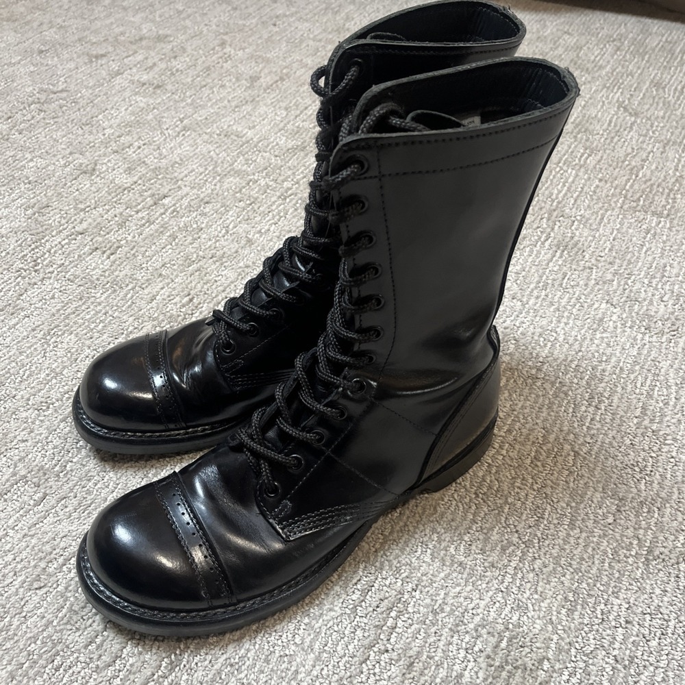 Corcoran 1500 Men's Size 9D Black Leather 10" Jump Boots Cap Toe Made in USA EUC